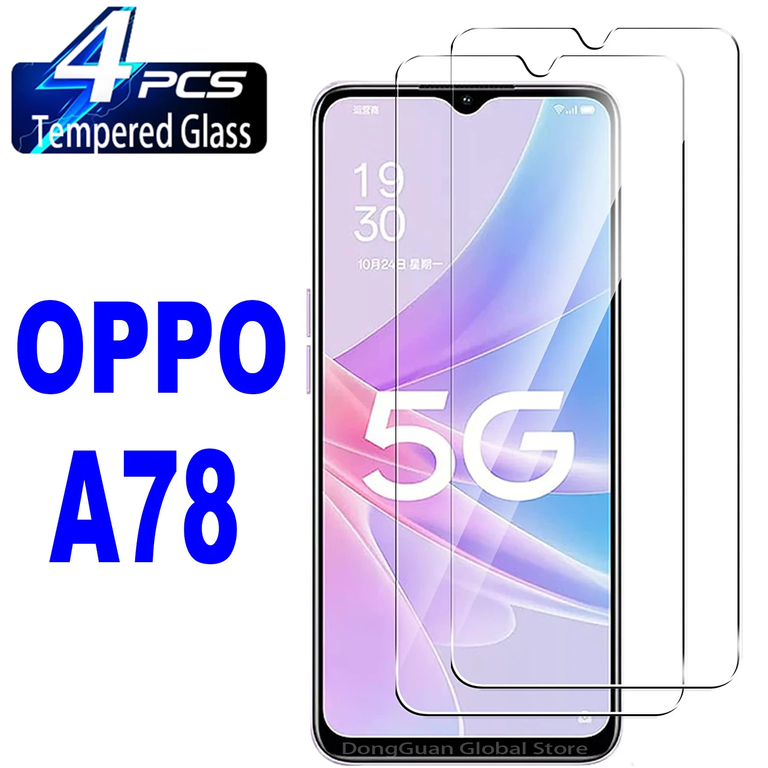 Vidrio de protección de 4 piezas para OPPO, A78, A94, A92, A93, A74, OPPO A32, A77, 5G, A53s, A16, A96, Find X3, X5 lite - imagen 2