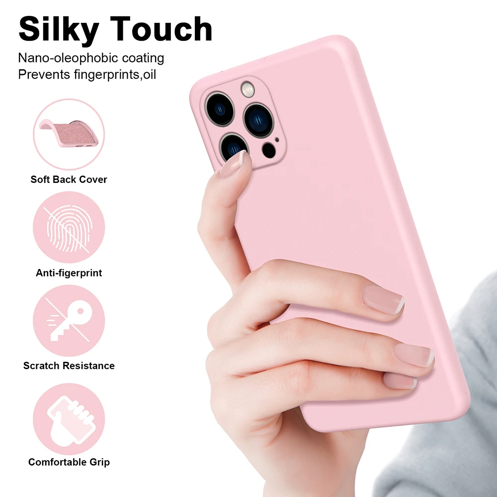 Funda de silicona líquida de lujo para iPhone 15 Pro Max, funda suave de franela construida para teléfono iPhone 14 13 12 11 Pro Max XS XR 8 7 Plus - imagen 3