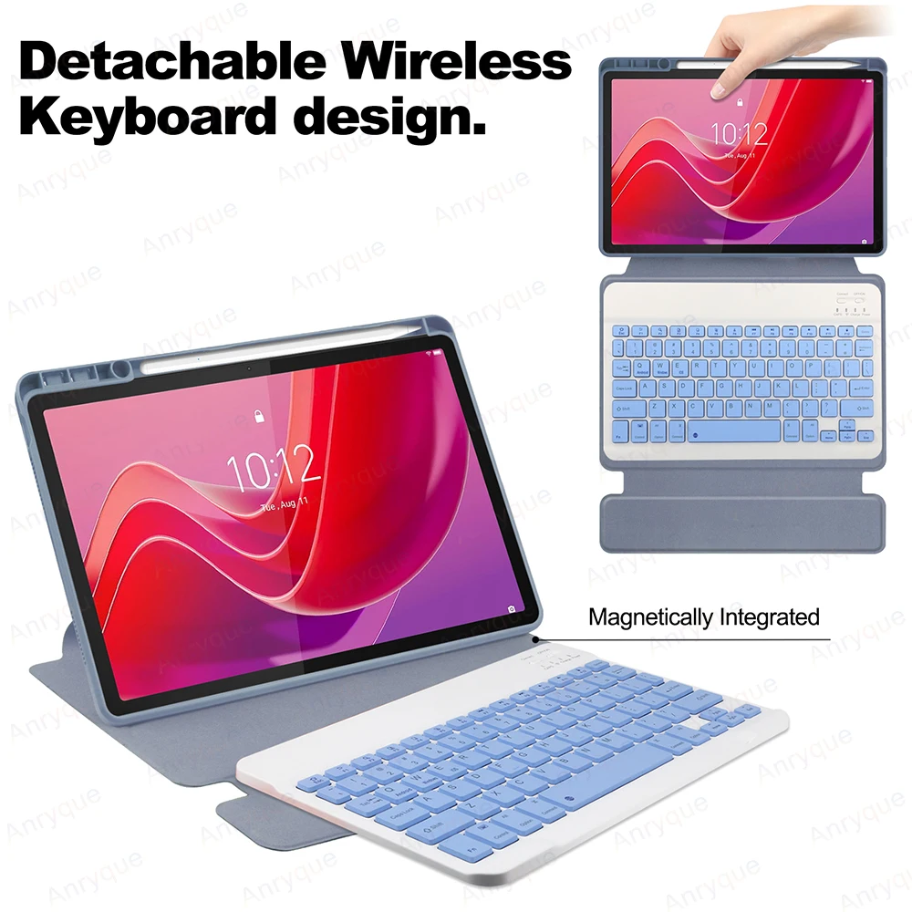 Wireless Keyboard Case for Lenovo Xiaoxin Pad 2024 11 Inch case with Bluetooth Keyboard 360 Rotaion Cover with Pencil Holder - imagen 2