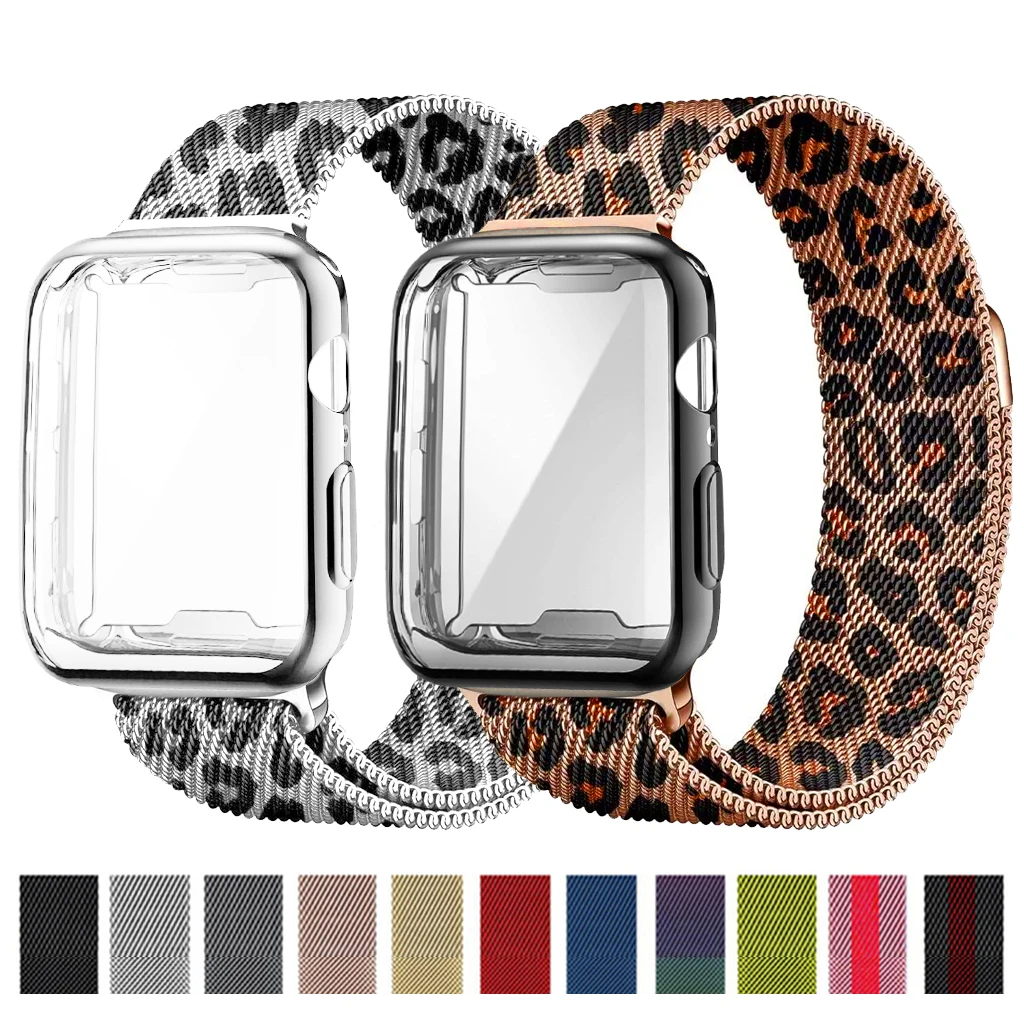 Caja de reloj + correa para apple watch ultra 2, banda de 49mm, 44mm, 45mm, 40mm, 41mm, pulsera Milanese Loop, correas iwatch series 9 8 7 6 SE 5 - imagen 2