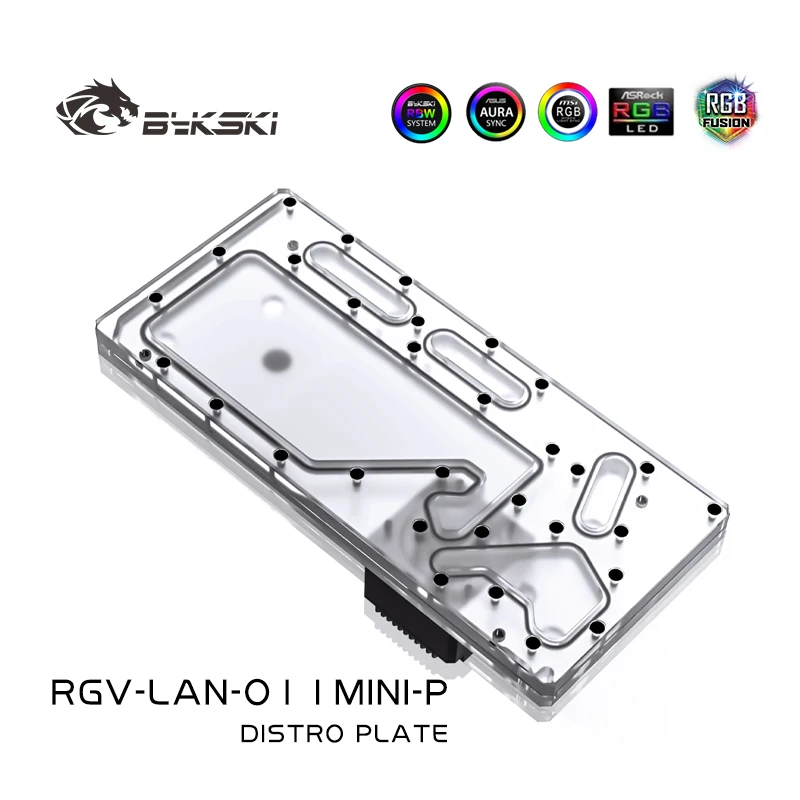 BYKSKI, placa acrílica, solución de canal de agua para uso en LIAN LI O11MINI, carcasa para CPU y bloque GPU/3PIN RGB/bomba DDC Combo - imagen 3