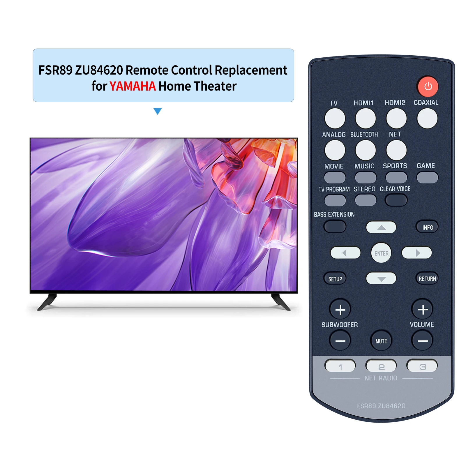 Mando a distancia FSR89 ZU84620 para Yamaha, YAS-706 de cine en casa, nuevo, YAS-CU706 - imagen 2