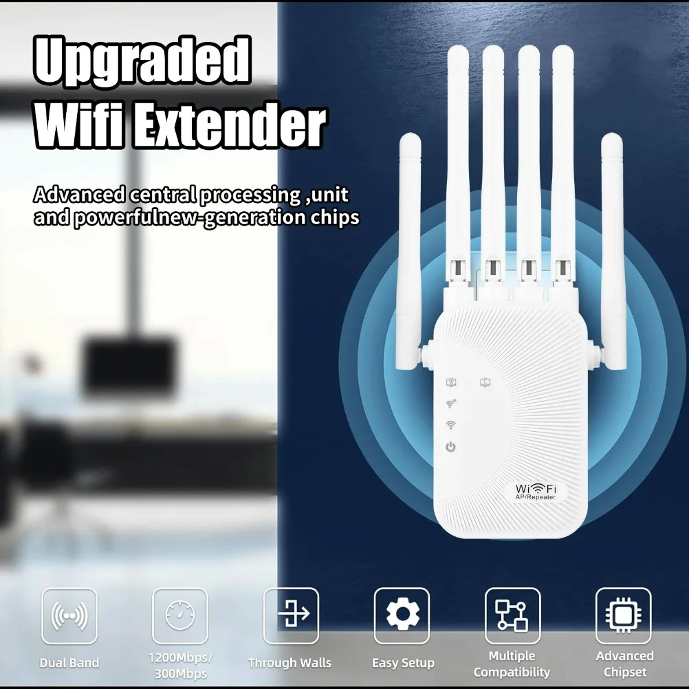 VIKEFON-amplificador Wifi de 1200Mbps, repetidor de doble banda 2,4G 5G, expansor de red, extensor de rango, amplificador de señal WiFi, enrutador inalámbrico - imagen 2