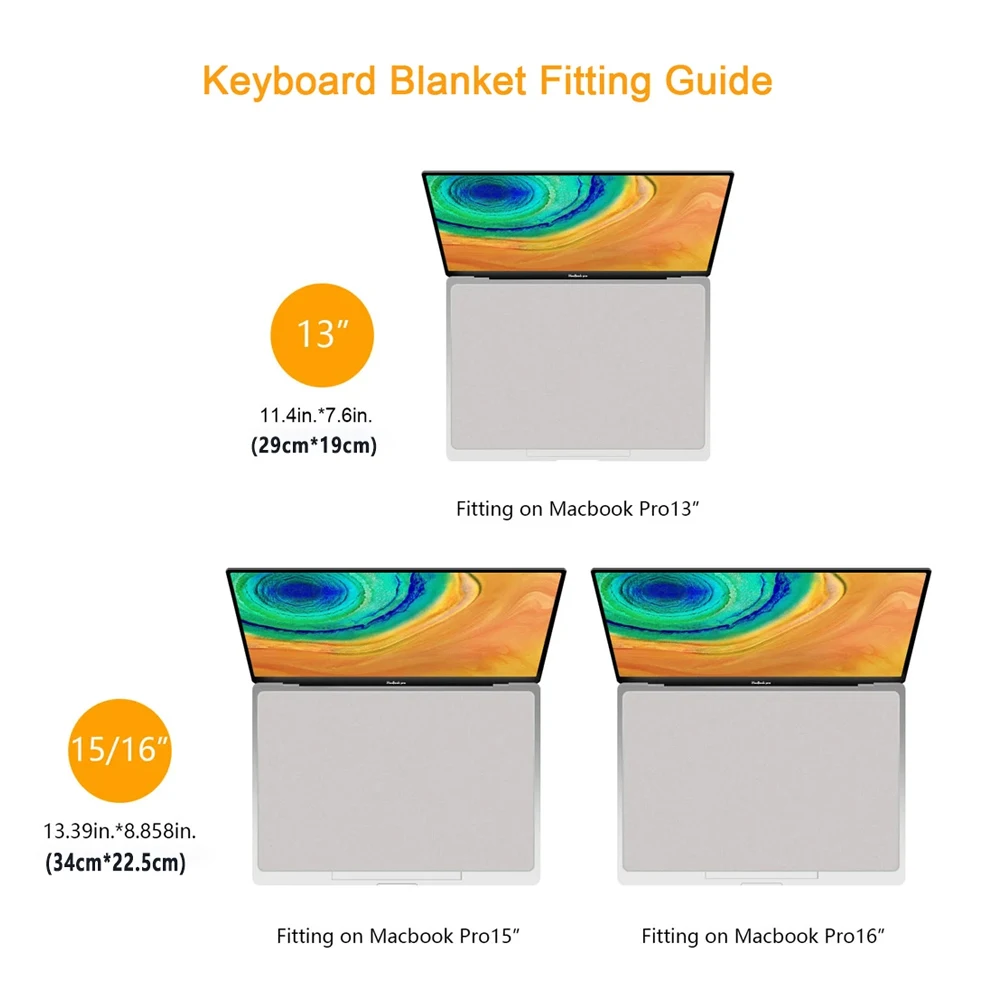 Nettoyeur d'écran d'ordinateur portable, couverture en microfibre pour clavier, Film de protection, chiffon de nettoyage pour MacBook Pro 13/15/16 pouces - imagen 2