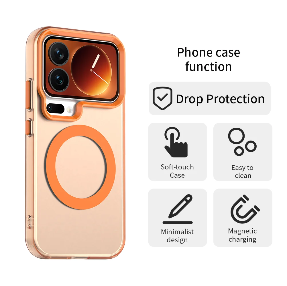 Funda para Mi 17 Xiaomi 17 Pro Max caramelo colorido magnético mate translúcido anticaída cubierta para Xiaomi 17 Pro Max parachoques