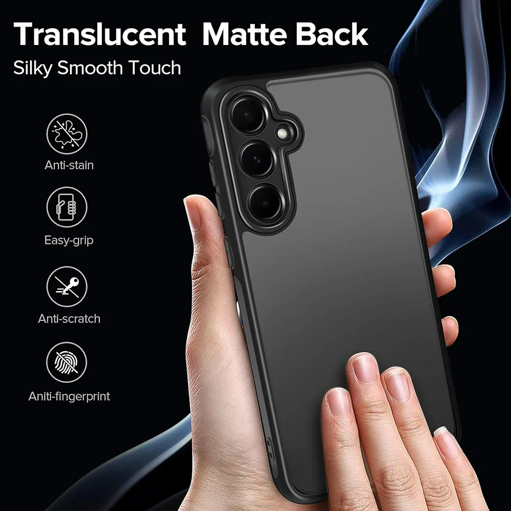 Funda resistente a prueba de golpes de grado militar para Samsung S25 ULTRA S24 PLUS S23 PLUS S22 + S21 FE ULTRA transparente mate cubierta híbrida - imagen 3