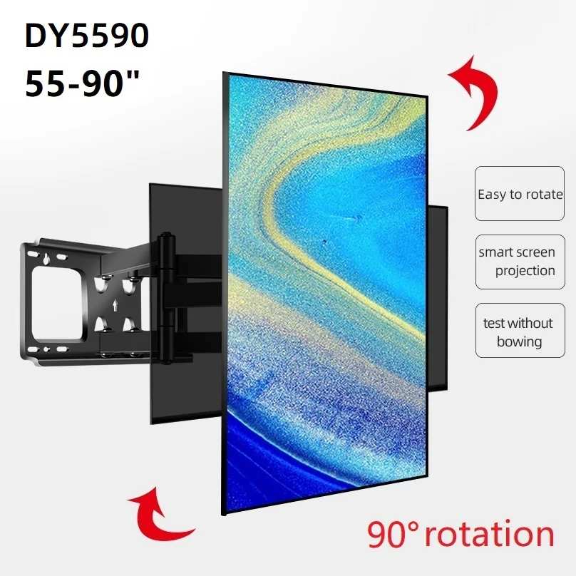 Soporte de montaje en pared para TV con pantalla Vertical HILLPORT, brazo inclinable de 32-95 pulgadas, soporte para TV de hasta 75kg VESA 100*100 ~ 600*500 DY5595 - imagen 5