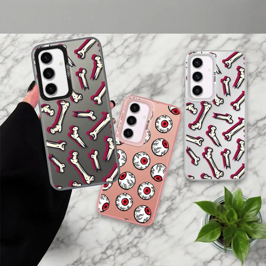 Funda para Teléfono con Diseño de Huesos y Gafas de Terror para Samsung Galaxy A12 A34 A13 A14 A15 A16 A21s A23 A26 A24 A25 A17 A20s A31 A35 - imagen 2
