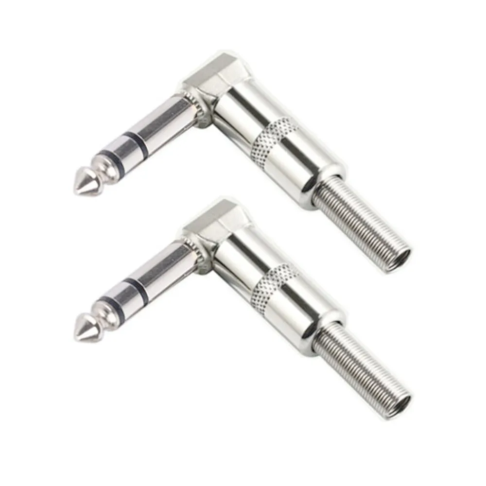 Lote de 2 uds., ángulo recto de 6,35mm, micrófono grande de 2 núcleos, altavoz de guitarra, codo de sonido único Hexagonal, conector de Audio hembra con enchufe 6,5 - imagen 4