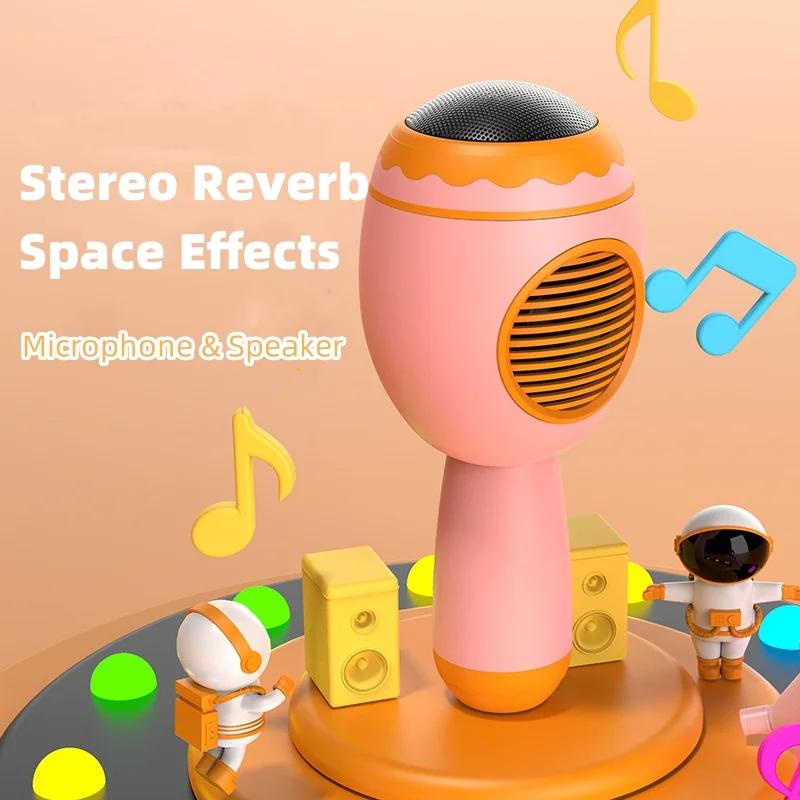 New Wireless Bluetooth Microphone Cartoon Children Karaoke Microphone Creative High Quality Home Karaoke Speaker One Gift - imagen 2