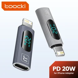 Toocki USB 2,0 pantalla OTG adaptador PD 20W carga rápida Lightning macho a conector hembra tipo C para iPhone 15 14 13 convertidor