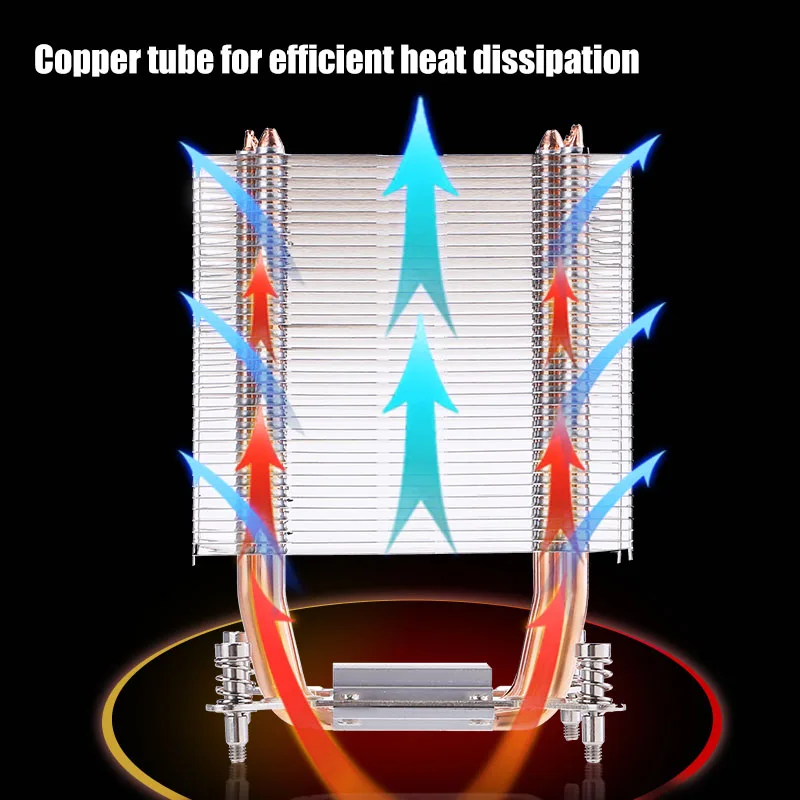 Enfriador de procesador de CPU X99, Ventilador silencioso de 4 pines, 6 tubos de calor 2011 1700, Ventilador de refrigeración de CPU para Intel LGA 1150 1151 1155 X79 AM4 AM3 - imagen 3