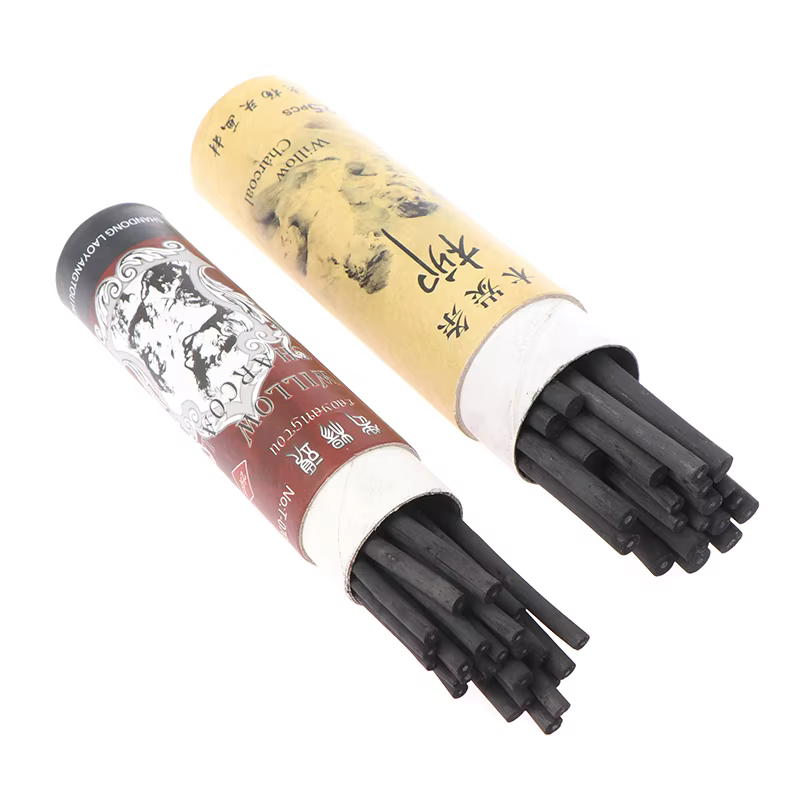 Lápiz de carbón de sauce para dibujo de bocetos, diseño de pintura con tiras de carbón, suministros de arte profesionales para estudiantes, 25 piezas - imagen 2