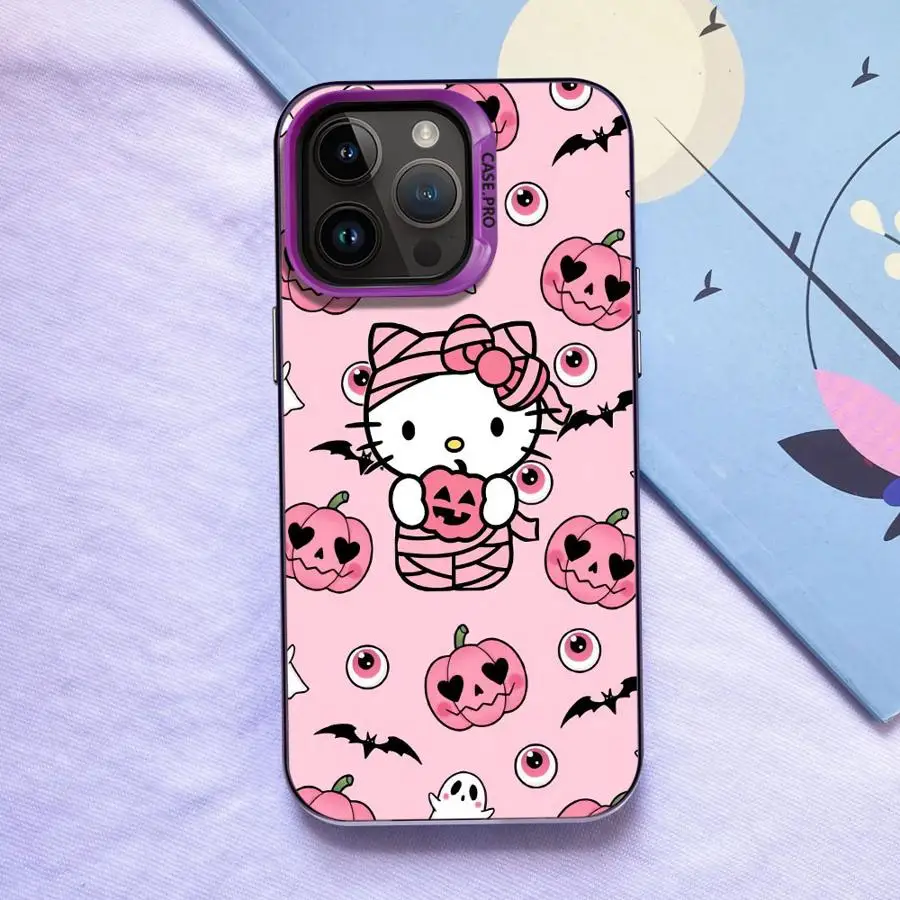 Funda de Halloween h-elloS k-ittyS para iPhone 15 Plus XR 16 17 Pro Max 11 16e 17Air XS 14 12 13 funda trasera para teléfono - imagen 3