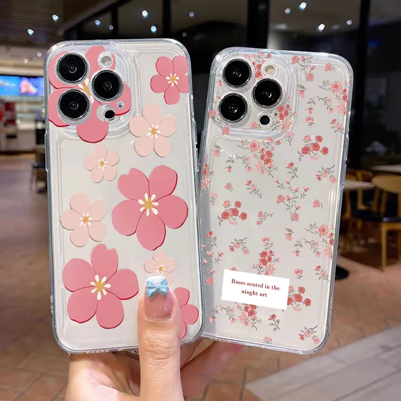 Funda de flores para Samsung Galaxy A56 5G A55 A35 A15 A16 A26 A54 A52 A53 A14 A05 A05S A06 A25 A34 A35 A32 A51 funda suave fina de TPU - imagen 4