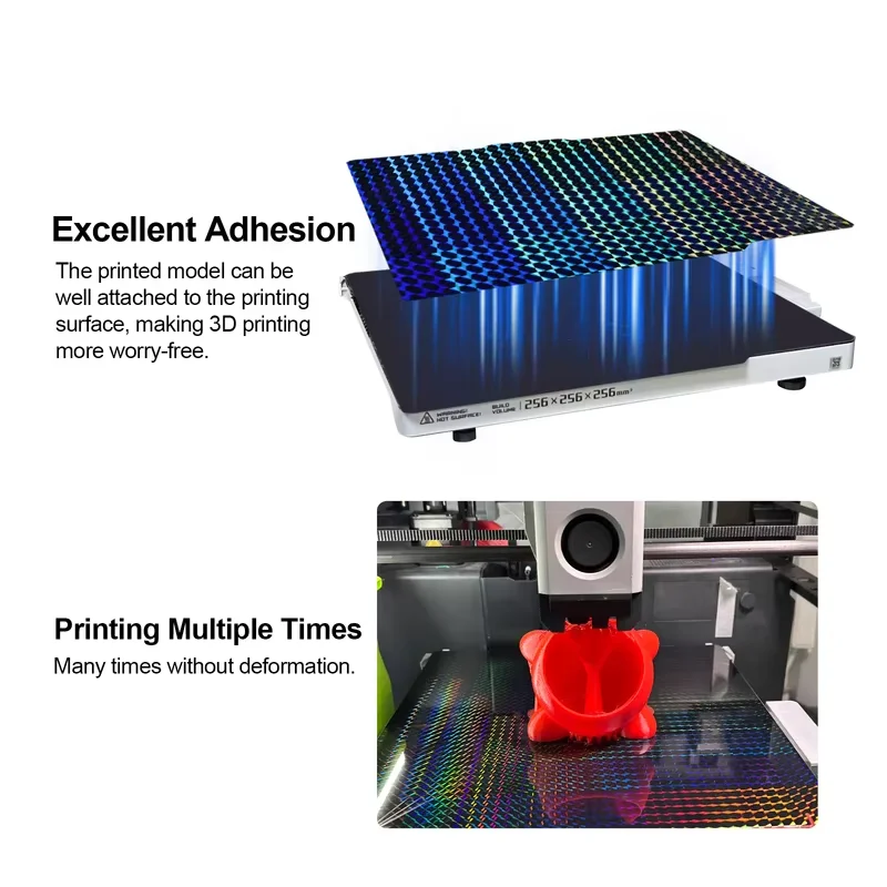 Placa para placa de construcción Bambulab, hoja de acero de resorte P1s, hoja Pei 257x257, placa de construcción P1s Bamboo Lab Bambulabs X1 Carbon X1 A1 - imagen 2