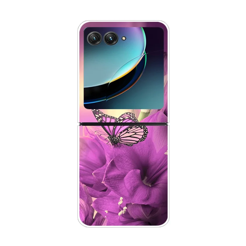 Funda para Motorola Razr 40 Ultra transparente dura plegable patrón de lujo para Motorola Moto Razr 40 Ultra transparente cubierta Razr40 Ultra - imagen 2