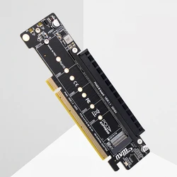 Adaptador PCIe x16 a M.2 NVMe para expansión SSD con múltiples puertos