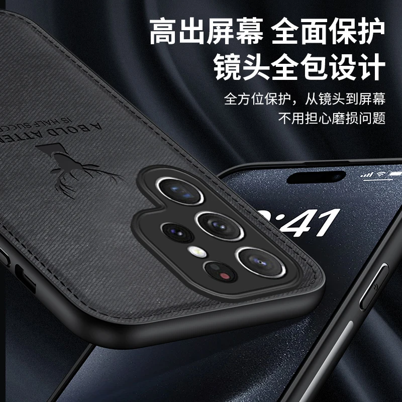 Funda para Samsung S25 Ultra S25 +, funda de tela tejida de lujo para Samsung S25 Plus, protección de cámara de silicona, parachoques a prueba de golpes - imagen 4