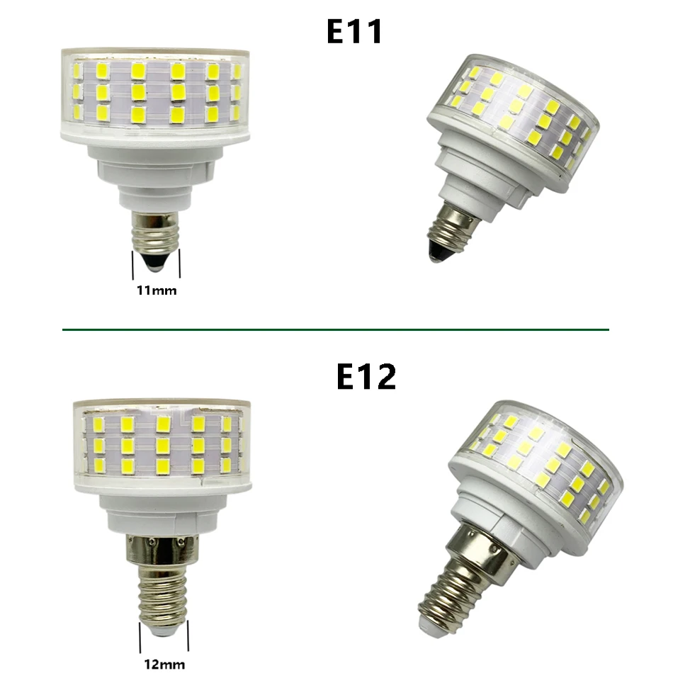 Bombilla LED 12W 2835 E27 E14 AC220V; G9 110-220VAC 88LED blanco/blanco cálido Lámpara de luz LED SMD - imagen 5