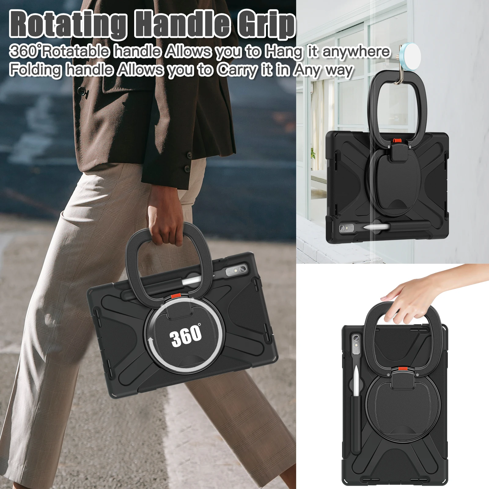 Funda para Lenovo Xiaoxin Pad Pro 2022 11,2 pulgadas Tab P11 Pro Gen2 TB-132FU 138FC cubierta resistente con mango giratorio 360 - imagen 5