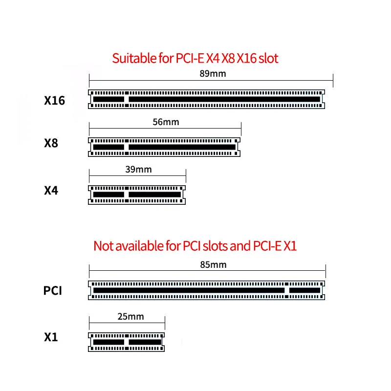 Teucer-adaptador M.2 NVME a PCIe 4,0 3,0 SSD, tarjeta de expansión de 64Gbps X4 X8 X16 para PC de escritorio, estado sólido 2230/2242/2260/2280/22110 - imagen 4
