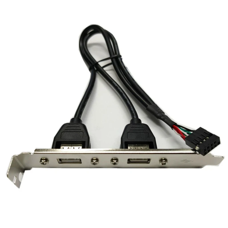 Terminal PH2.54 a USB Dual DuPont, Cable de 9 pines, placa base, Cable de extensión de expansión 1/2, tira de cobre completa, orificio para tornillo de 30CM, 1 Uds. - imagen 3