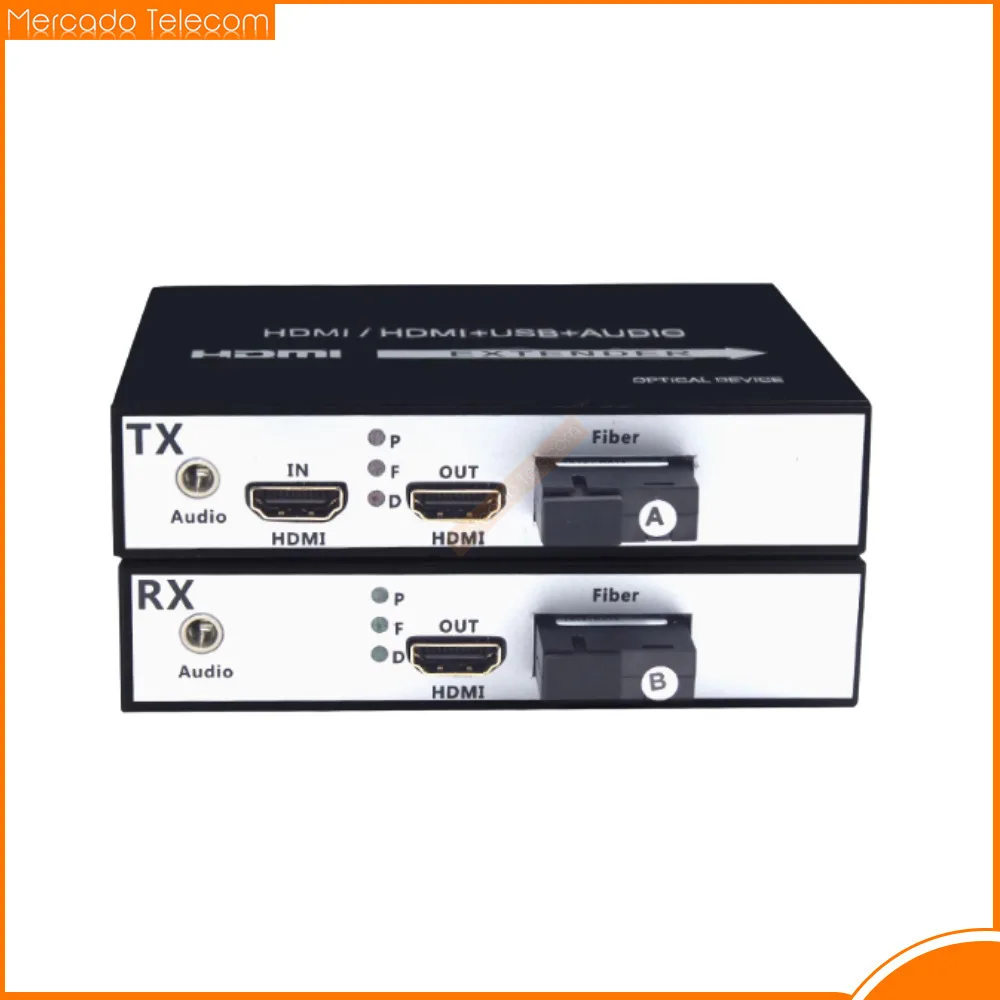 Un par de extensores HDMI de 1080P sobre fibra óptica de 20KM con convertidor de fibra óptica SC de bucle y Audio extensor de fibra óptica de 1080p