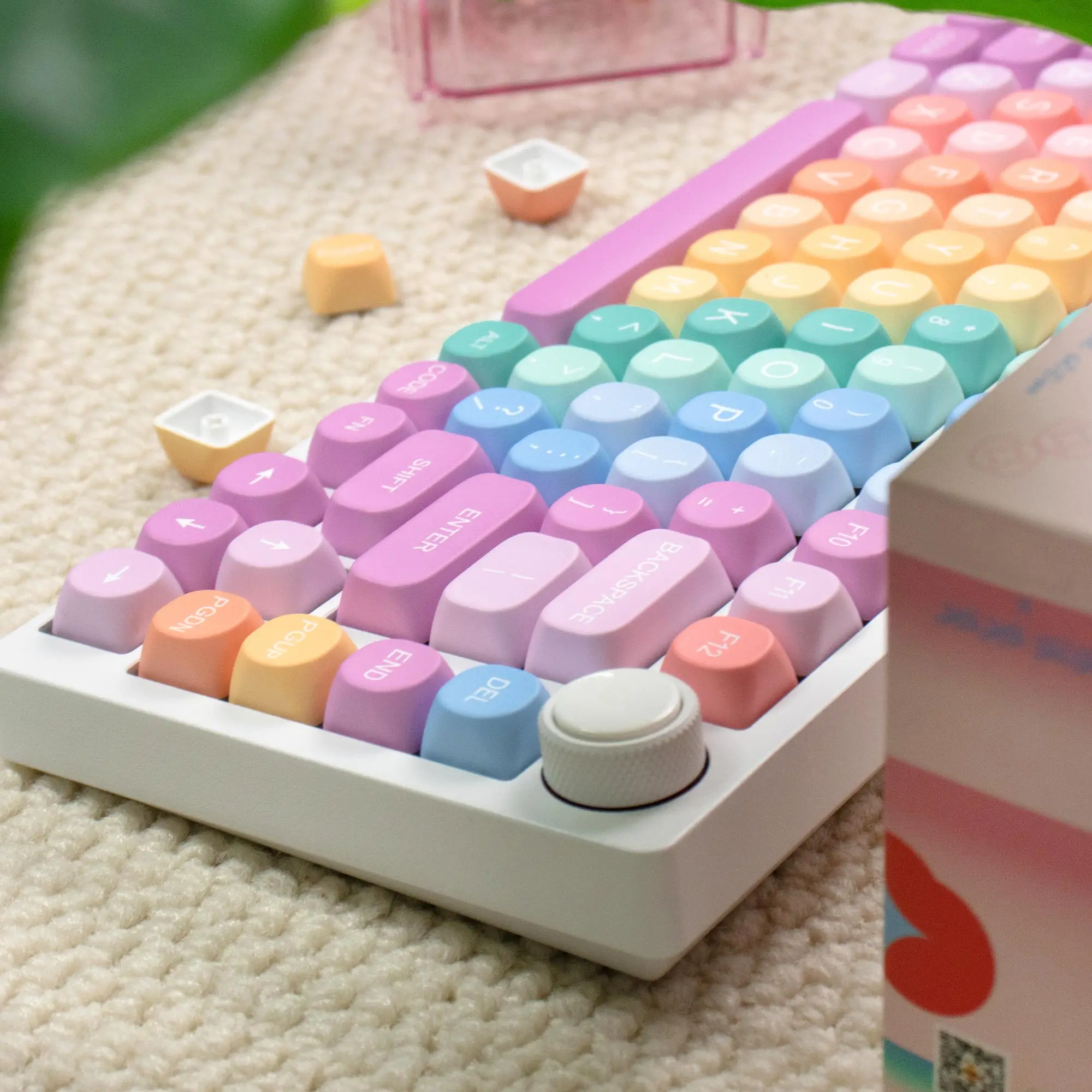 Rainbow MOA Keycaps 126 Keys Cute Candy Colorful Custom PBT Keycaps Dye-Sublimation Keycaps For Mechanical Keyboards - imagen 5