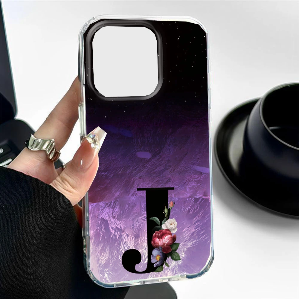 Letra negra artística para Xiaomi Redmi A1 A2 10 9A 9C funda de teléfono con patrón de flores para mujeres y niñas funda a prueba de golpes parachoques trasero - imagen 5