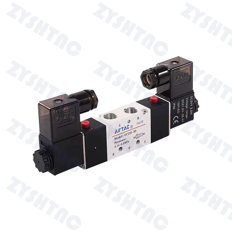 Válvula Solenoide AIRTAC 4v220-08 válvula de aire AC220V válvula de inversión de doble bobina de dos posiciones y cinco vías DC24V AC110V DC12 control dual - imagen 5