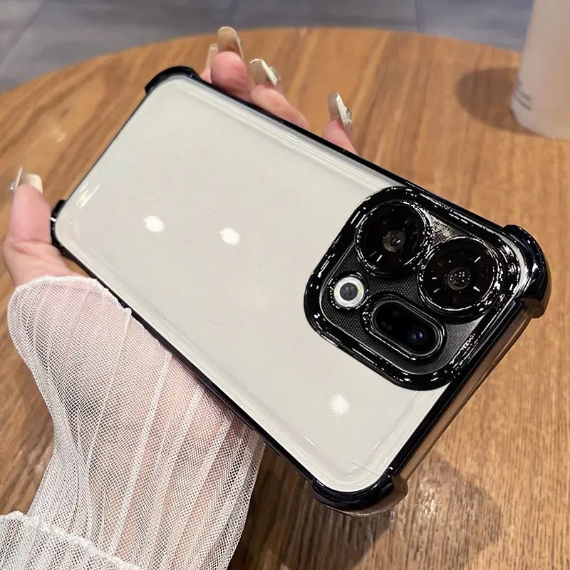 Funda para OPPO Find X9 Pro inteligente transparente coloridas esquinas suaves Airbag cubierta de película de lente anticaída para OPPO Find X8 Pro X8 Ultra - imagen 3