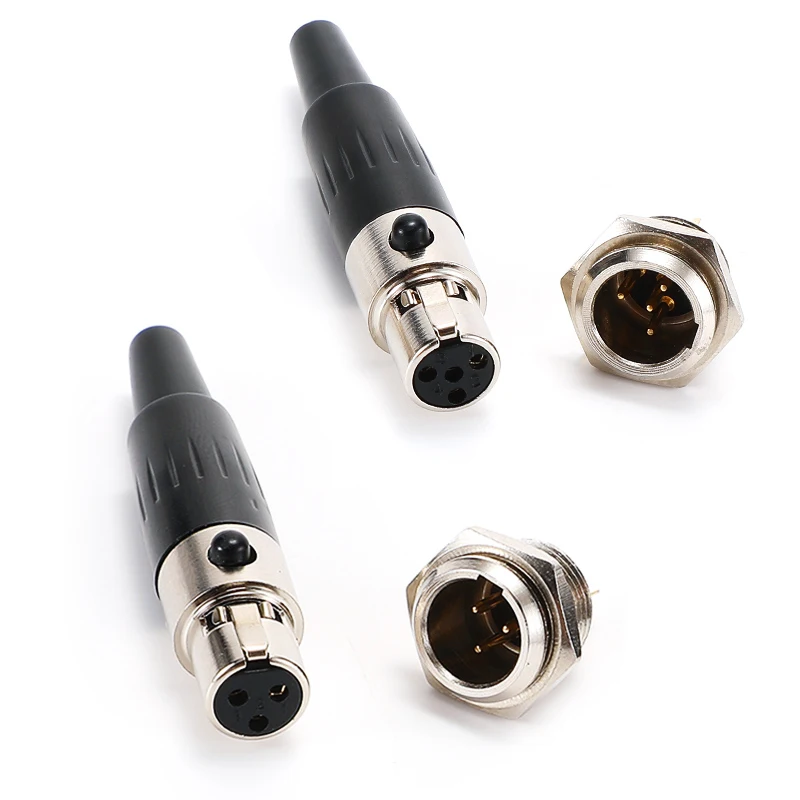 2 uds Mini conector XLR, Mini adaptador de micrófono de micrófono de aviación, conector de soldadura de Cable de altavoz, 3/4/5/6 pines disponibles - imagen 3