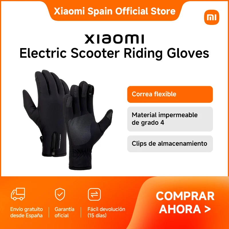 Oficial | Xiaomi Electric Scooter Riding Gloves, Correa flexible, Material impermeable de grado 4, Revestimiento antideslizante y duradero