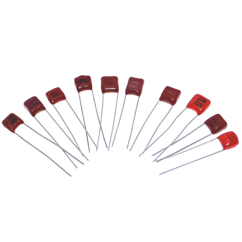 Condensadores de película de poliéster metalizado, kit de mezcla de condensadores de 100V CBB de 10 valores, 10NF 22NF 33NF 39NF 47NF 100NF 150NF 220NF 330NF 470NF, 100 Uds - imagen 3