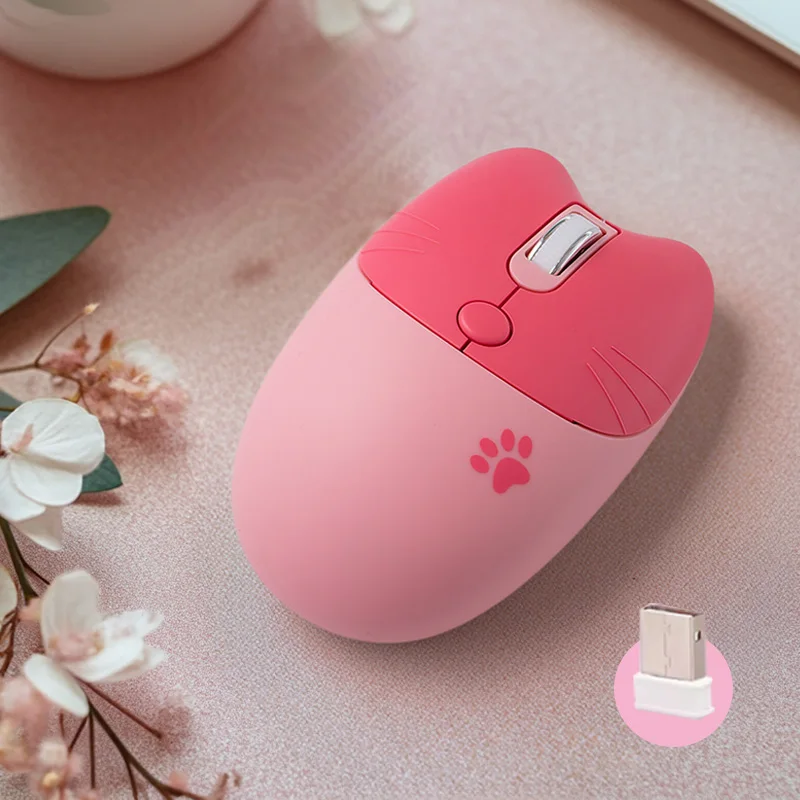 Mofii Cute Cat Ratón inalámbrico 2,4G, Receptor USB Plug and Play, 3 DPI ajustables, Compatible con computadora portátil, PC, computadora - imagen 2