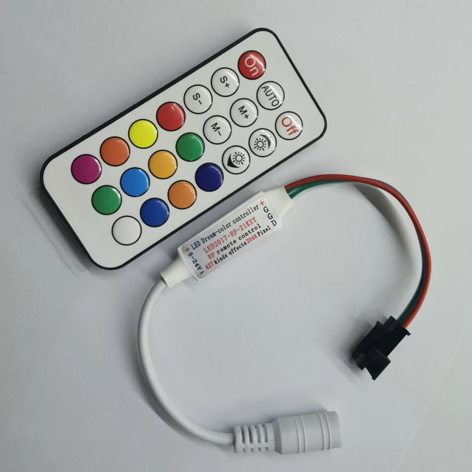 DC5V 12V 24V 21Key RF SPI RGB controlador led para WS2811 WS2812B SK6812 RGB LED píxeles tira de luz - imagen 4