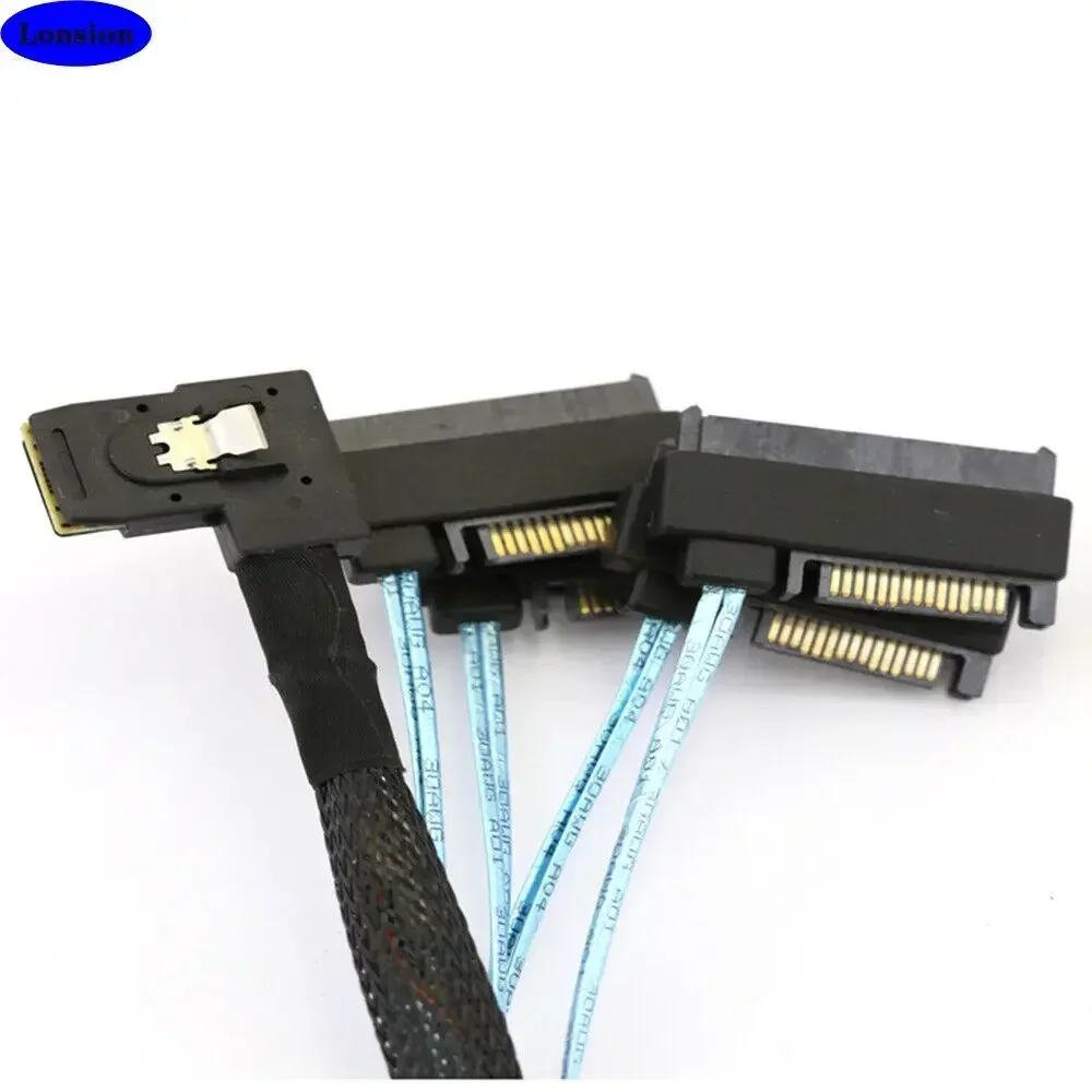 Cable de disco duro Mini SAS SFF-8087 de ángulo recto a 4 puertos SAS SFF-8482 HDD de intercambio en caliente para servidor/almacenamiento - imagen 2