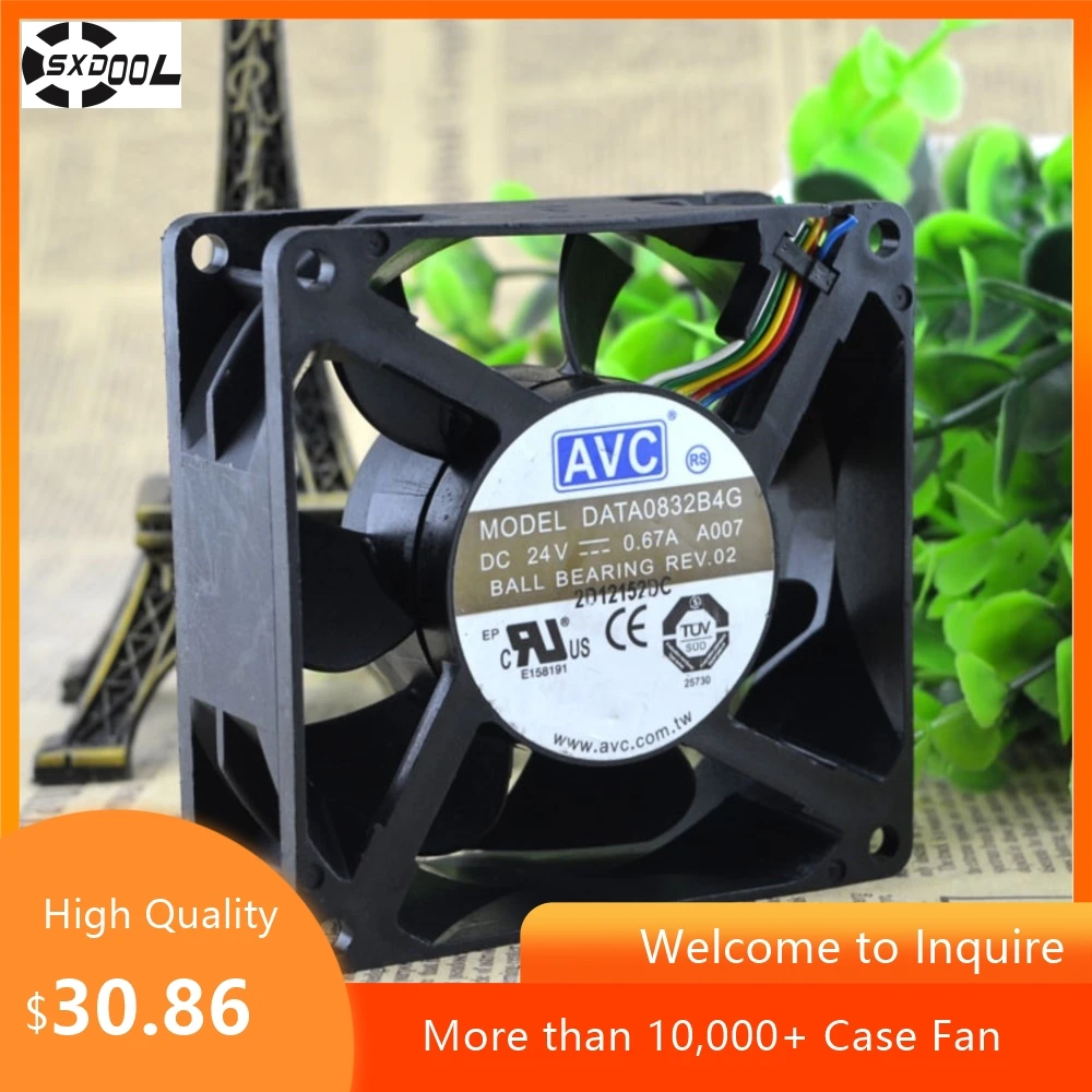 Ventiladores de refrigeración axiales Data0832b4g 80mm 8cm para AVC 80X80X32mm DC 24V 0.67A ventilador enfriador inversor de doble bola - imagen 4