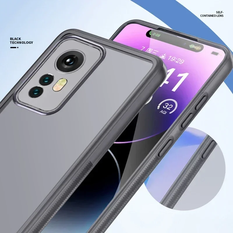 Funda de teléfono de silicona suave para Xiaomi 12 12S 12X 12T Pro 5G, protector de cámara completa con película de lente, funda móvil, bolsas Xiaomi12 12Pro - imagen 4