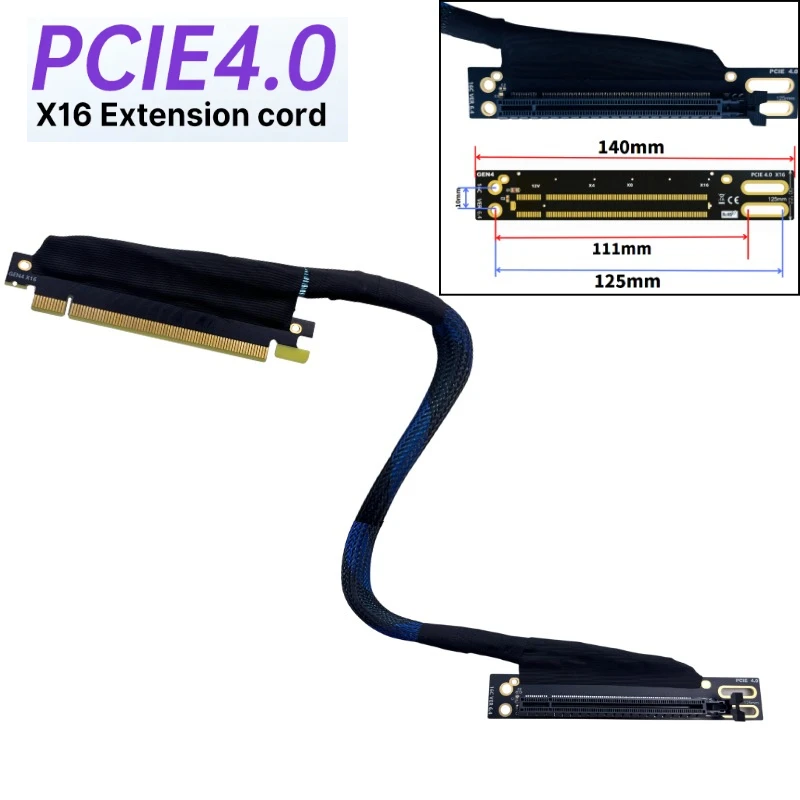 PCI Express 4,0 X16 tarjetas gráficas externas Cable elevador Vertical GEN4 para servidor AI Cable de ordenador Gpus AI múltiple chapado en plata - imagen 2