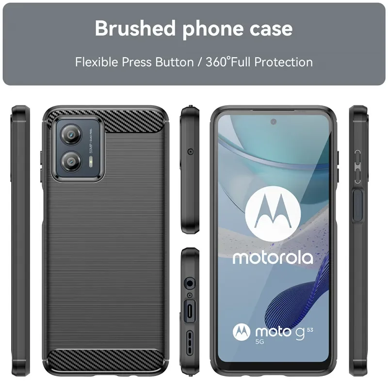 Funda de TPU con textura de fibra de carbono para Motorola Moto E13 E22 E22i E32 Edge 40 Neo 30 Fusion Funda protectora a prueba de golpes - imagen 2