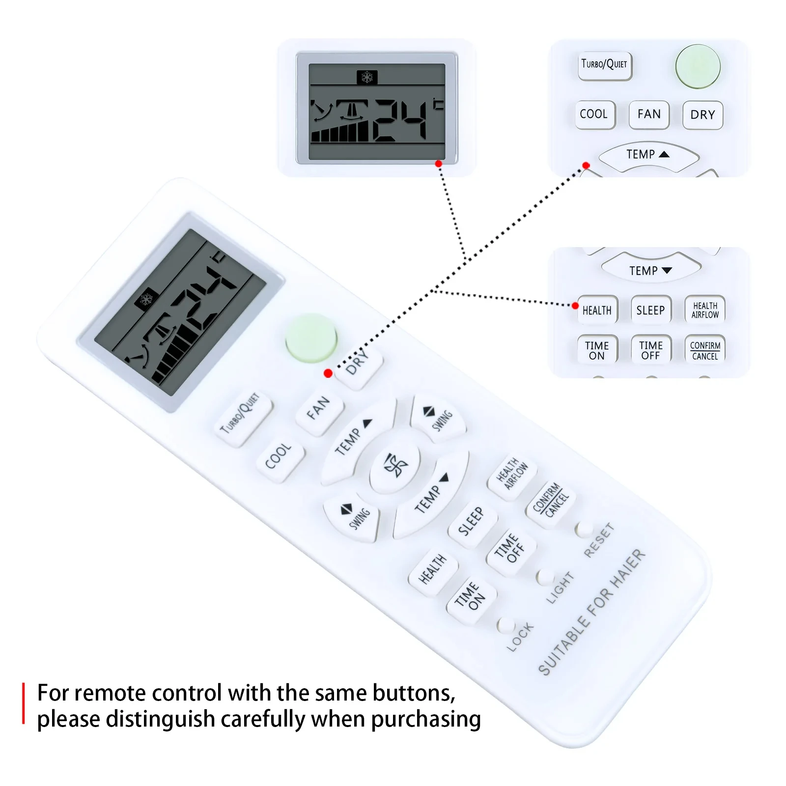 Mando a distancia de repuesto para aire acondicionado Haier, nuevo, 0010401715BW, V9014557 G85 - imagen 5