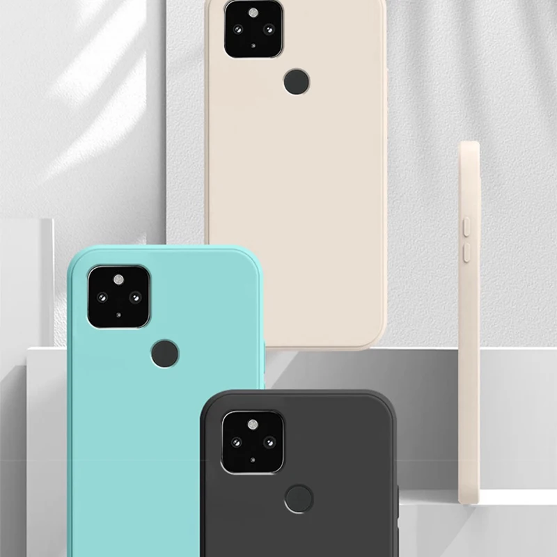 Funda de silicona líquida para Google Pixel 5 4 3 Pixel 5A 4A 3A XL 4G 5G, Funda protectora suave con cordón - imagen 3