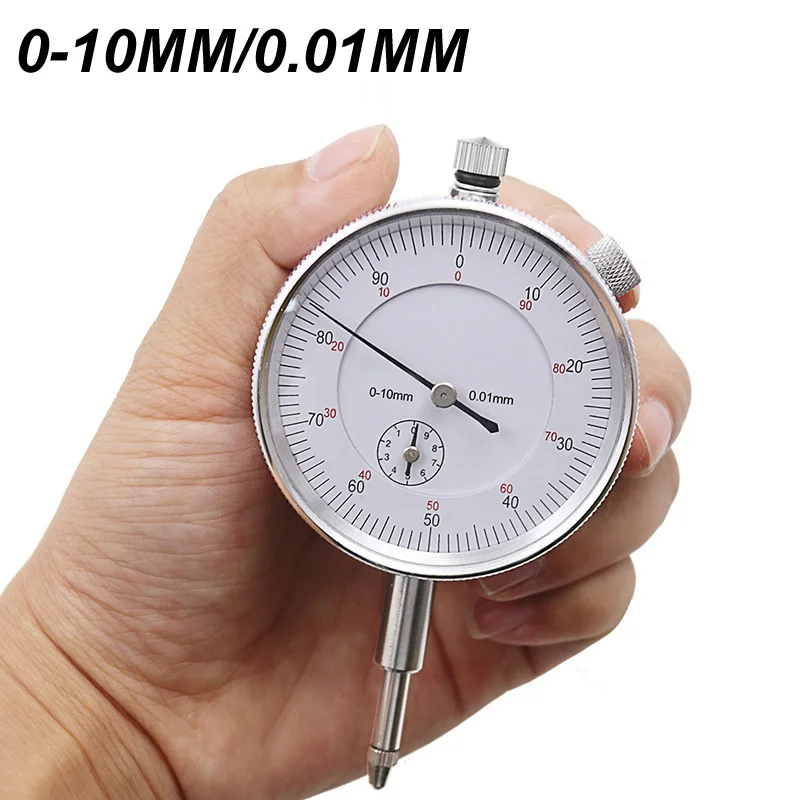 Indicador de Dial de 0-10mm y 0,01mm, medidor de resolución, indicador de herramienta de instrumento de medición, Dial + soporte de Base magnética - imagen 2