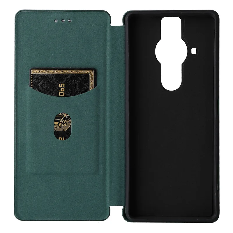 Para SONY Xperia 10 5 1 V VI PRO-I 5 II III IV 1 Ace XZ3 L4 Funda de fibra de carbono con soporte magnético a prueba de golpes Funda con ranura para tarjetas - imagen 5