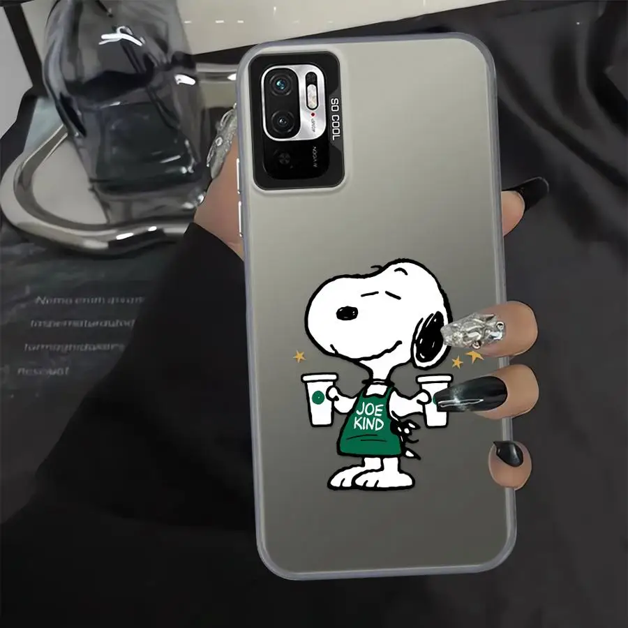 Funda de café con dibujos animados bonitos S-S-noopyS para Xiaomi Mi 11 Lite 12T Pro 13T, funda trasera para teléfono - imagen 4