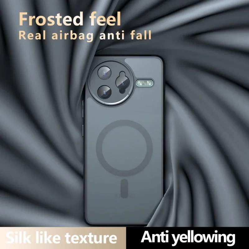 Para Magsafe funda trasera magnética para POCO F7 Ultra carga inalámbrica cubierta de marco suave acrílico mate para Xiaomi POCO F7 Ultra F7Pro - imagen 3