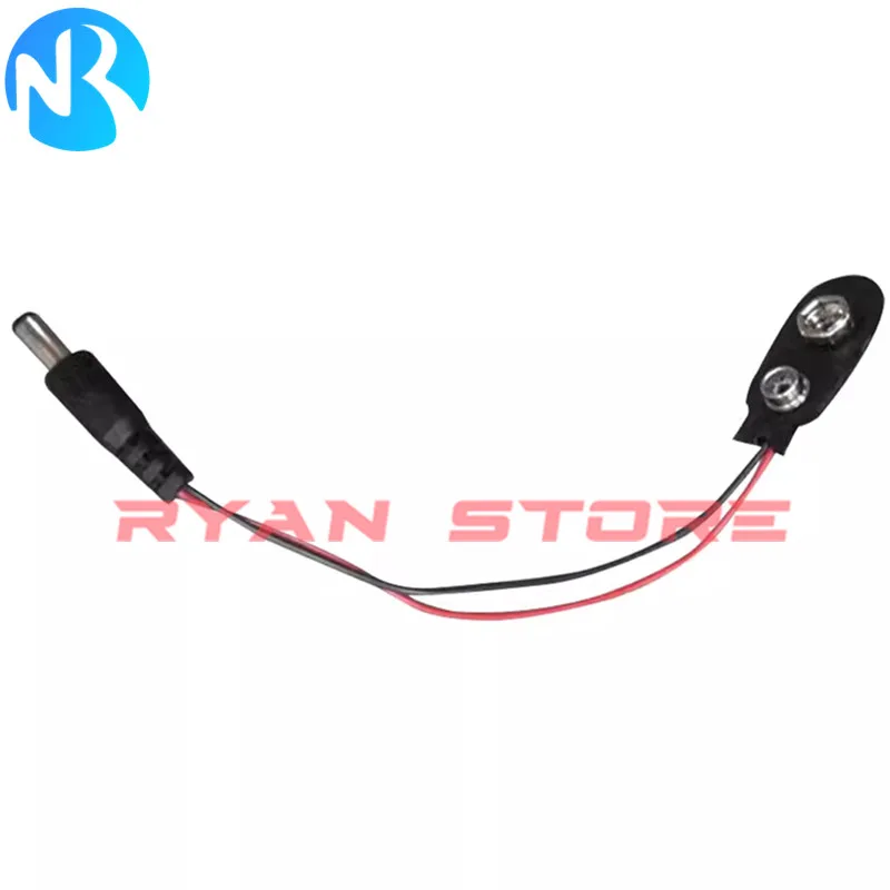 Cable de alimentación de botón de batería, hebilla de batería, broches, Conector de Cable de alimentación DC 100x5,5, 5,5x2,1 MM, 2,1 MM, tipo T/i, 12,5 piezas - imagen 3