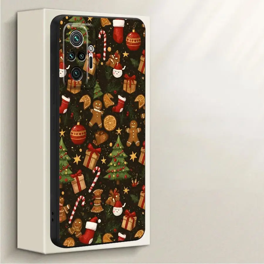 Funda navideña de hombre de jengibre para Xiaomi Redmi Note 10 14 Pro Plus 11s 12s 10Lite 13 12 ProPlus 10 11 Pro, funda suave - imagen 3